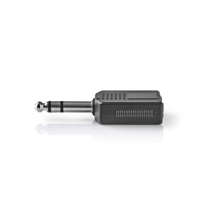 Nedis Stereo Audio Adapter | 6.35 mm Male | 2x 6.35 mm Female | Nickel Plated | Straight | ABS | Black | 10 pcs | Envelope