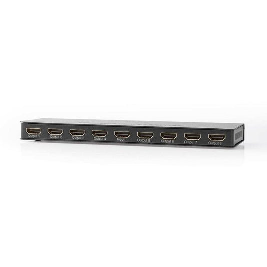 Nedis HDMI™ Splitter | 8 port(s) | HDMI™ Input | 8x HDMI™ Output | 4K@60Hz | 18 Gbps | Metal | Anthracite
