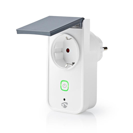 Nedis SmartLife Smart Plug | Wi-Fi | IP44 | Power meter | 3680 W | Plug with earth contact / Type F (CEE 7/7) | -30 - 40 °C | Android™ / IOS | Grey / White | 1 pcs