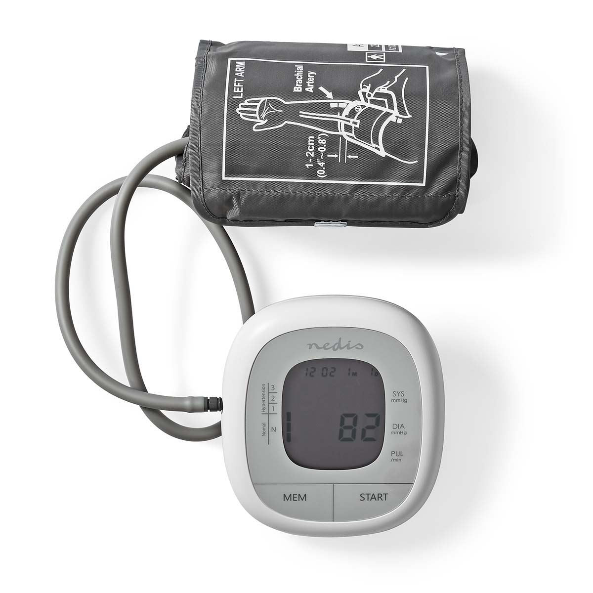 Nedis Blood Pressure Monitor | Arm | Backlight LCD Display | 22 - 42 cm | Memory slots: 60 | White