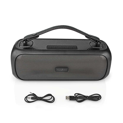 Nedis Bluetooth® Party Boombox | 4.5 hrs | 2.0 | 45 W | Media playback: AUX / USB | IPX5 | Linkable | Carrying handle | Party lights | Black