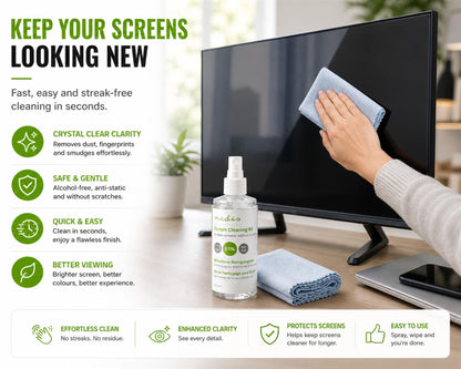 Nedis Screen Cleaner | Spray | 150 ml | Notebook / Smartphone / Tablet / TV Screen | Wiper included