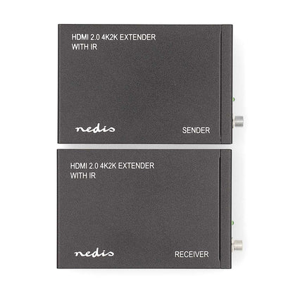 Nedis HDMI™ Extender | Over Cat6 | up to 60.0 m | 4K@60Hz | 18 Gbps | Metal | Anthracite