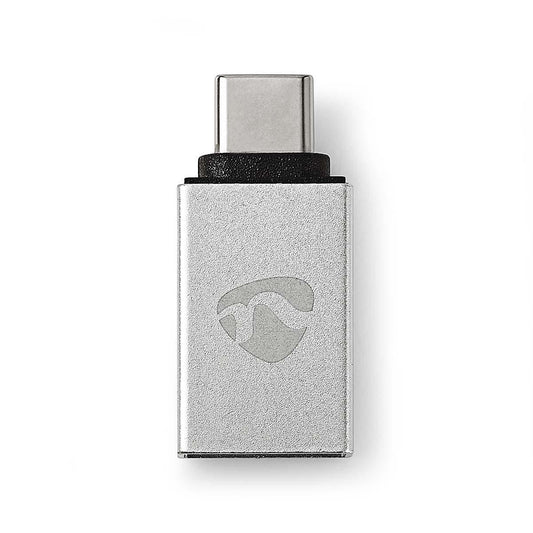 Nedis USB-C™ Adapter | USB 3.2 Gen 1 | USB-C™ Male | USB-A Female | 5 Gbps | Round | Nickel Plated | Silver | Cover Window Box