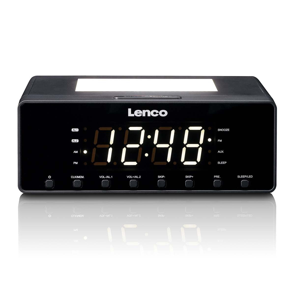 Lenco CR-540BK | FM Clock Radio | Night Light | Black