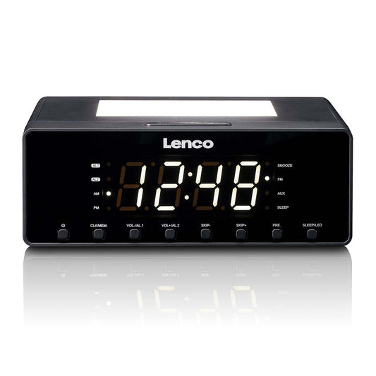 Lenco CR-540BK | FM Clock Radio | Night Light | Black