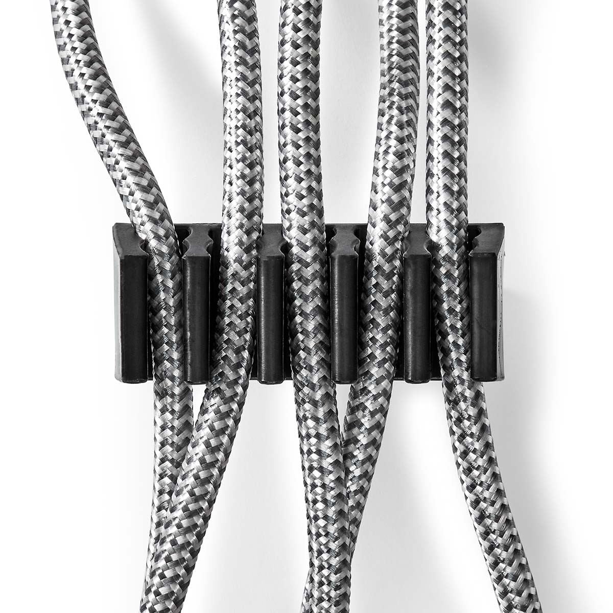 Nedis CMGC21052BK | Cable Management | Cable Clip | Click and Go | 2 pcs | Number of slots: 5 Slots | Maximum cable thickness: 7.1 mm | Polypropylene | Black