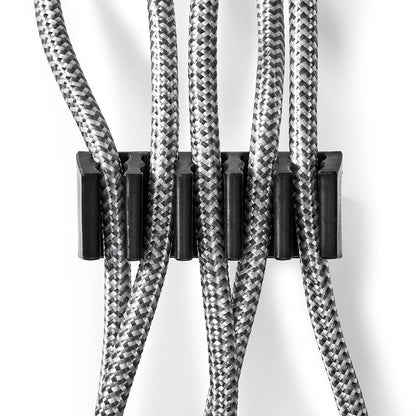 Nedis CMGC21052BK | Cable Management | Cable Clip | Click and Go | 2 pcs | Number of slots: 5 Slots | Maximum cable thickness: 7.1 mm | Polypropylene | Black