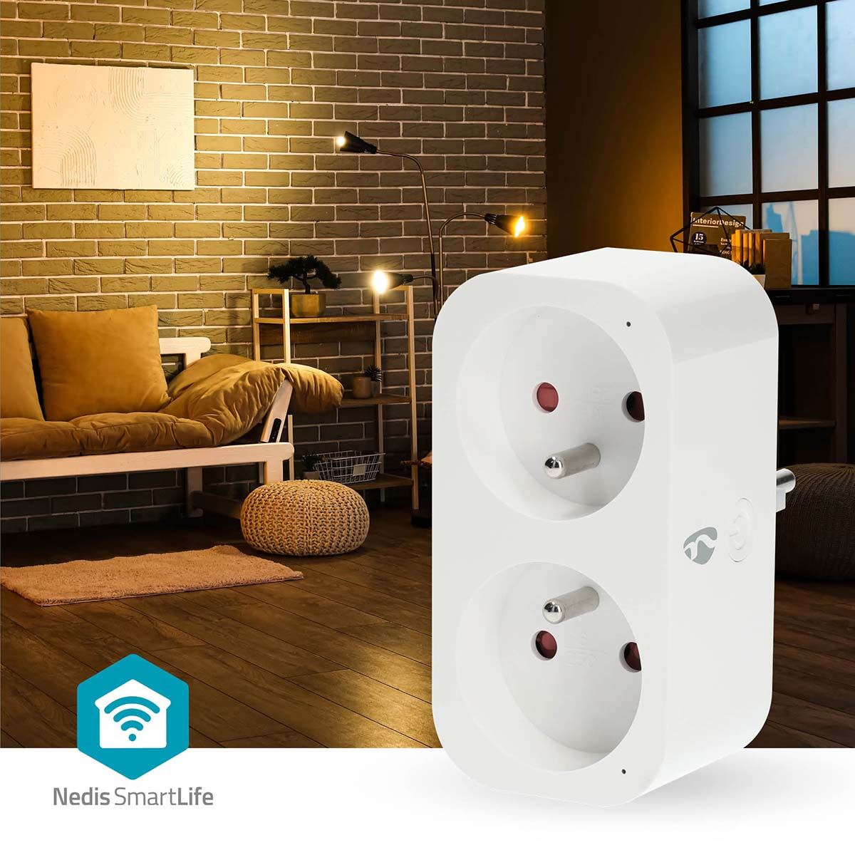 Nedis SmartLife Smart Plug | Wi-Fi | IP21 | Power meter | 3680 W | Type E (CEE 7/6) | 0 - 55 °C | Android™ / IOS | 2-Way | White | 1 pcs