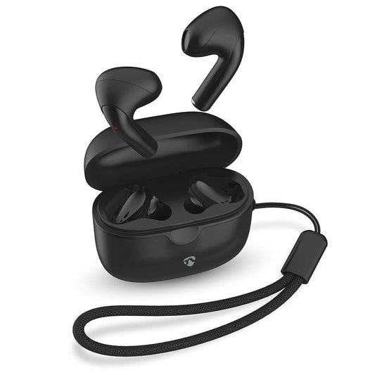 Nedis Fully Wireless Earphones | Bluetooth® | Battery play time: 16 hrs | Touch Control | Charging case | Wireless charging case | Built-in microphone | Voice control support | Black