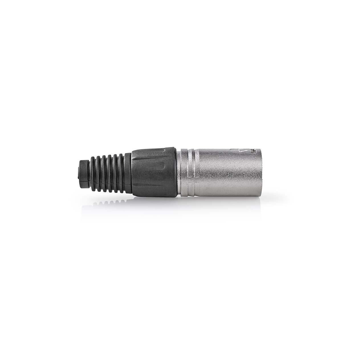 Nedis CAGP15972ME | XLR Connector | Straight | Male | Nickel Plated | Protection Cover | Cable input diameter: 7.0 mm | Metal | Silver | 10 pcs | Polybag