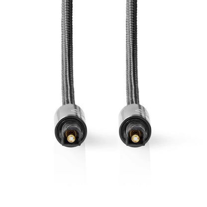 Nedis Optical Audio Cable | TosLink Male | TosLink Male | 5.00 m | Round | Braided | Gun Metal Grey | Cover Window Box