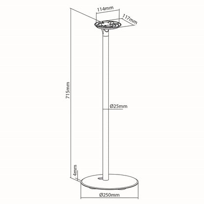 Nedis Speaker Mount | Compatible with: Sonos® Era100 | Stand | 3 kg | Fixed | ABS / Metal | Black