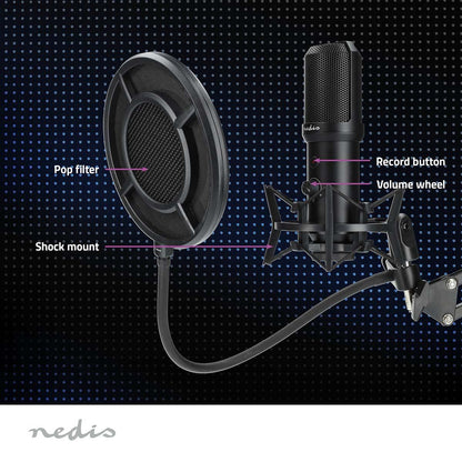 Nedis Streaming & Gaming Microphone | Used for: Desktop / Notebook | USB Type-A | On/Off switch | POP Filter