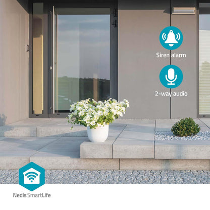 Nedis SmartLife Outdoor Camera | Wi-Fi | Ambient light | Full HD 1080p | IP65 | Cloud Storage (optional) / microSD (not included) / Onvif | 100 - 240 V AC | With motion sensor | Night vision | Black