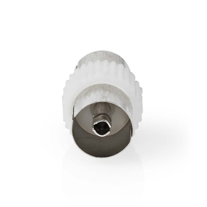 Nedis Satellite & Antenna Adapter | IEC (Coax) Female | IEC (Coax) Female | Nickel Plated | 75 Ohm | Straight | Metal / Plastic | White | 1 pcs | Box