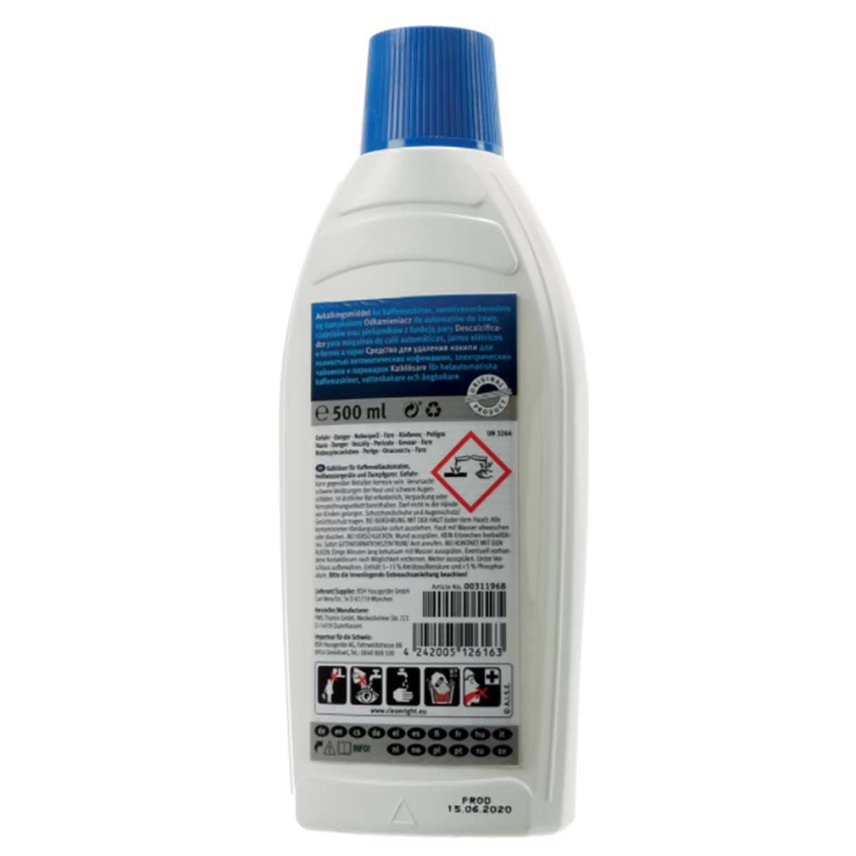 Bosch Liquid Descaler for Fully Automatic Coffee Machines - Coffee Makers - Kettles and Steam Ovens with Water Tank - 500 ml