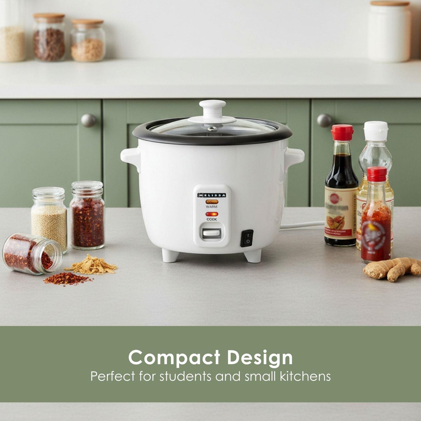 MELISSA Rice Cooker | 0.6 l | Non stick coating | Removable bowl | 300 W | Auto shut-off