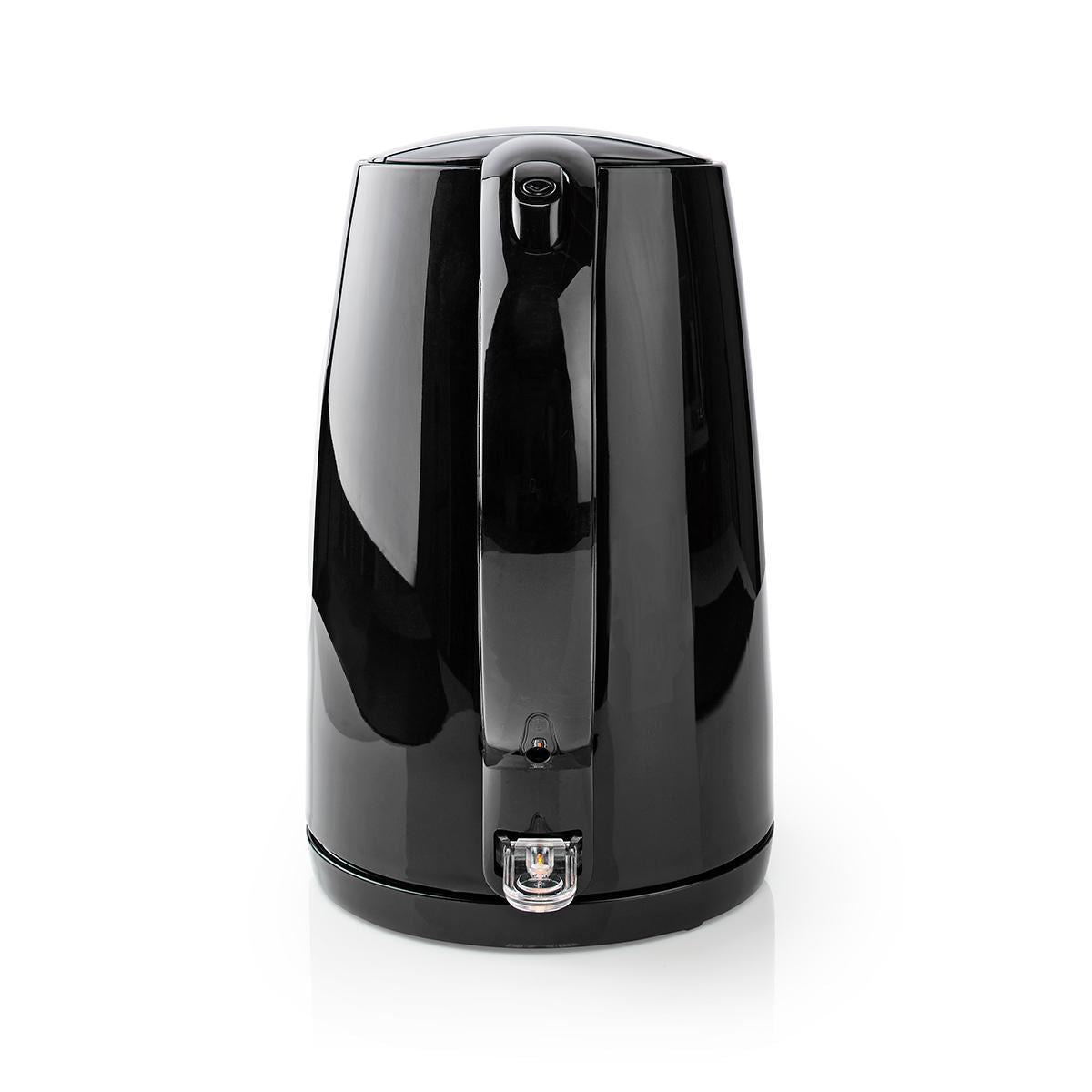 Nedis Electric Kettle | 1.7 l | Plastic | Black | Rotatable 360 degrees | Concealed heating element | Strix® controller | Boil-dry protection