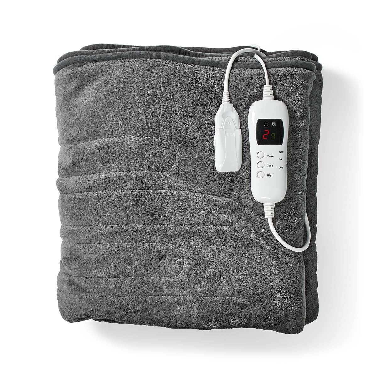 Nedis Electric Blanket | Overblanket | 1 Person | 200 x 180 cm | 9 Heat Settings | Washable | Overheating protection | Digital control | Fleece