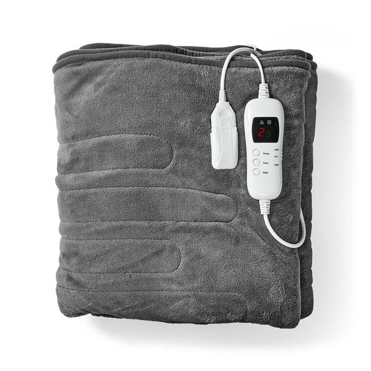 Nedis Electric Blanket | Overblanket | 1 Person | 200 x 180 cm | 9 Heat Settings | Washable | Overheating protection | Digital control | Fleece