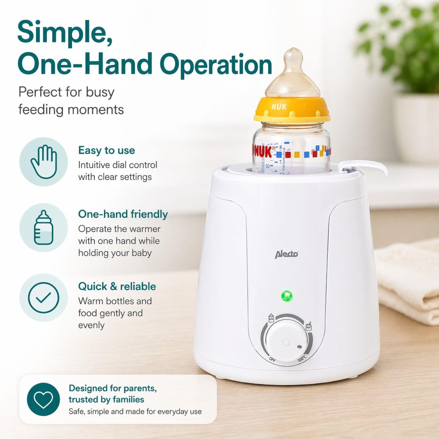 Alecto Baby Bottle Warmer | White