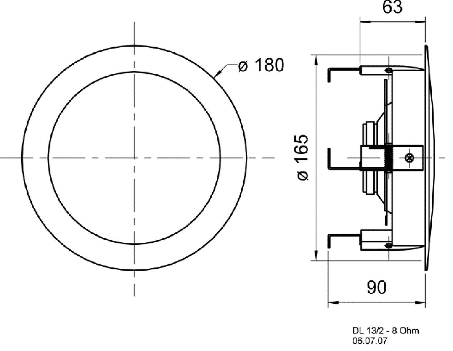 Visaton DL 13/2 T - 8 Ohm - 13 cm (5") HiFi-ceiling speaker
