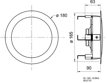Visaton DL 13/2 T - 8 Ohm - 13 cm (5") HiFi-ceiling speaker