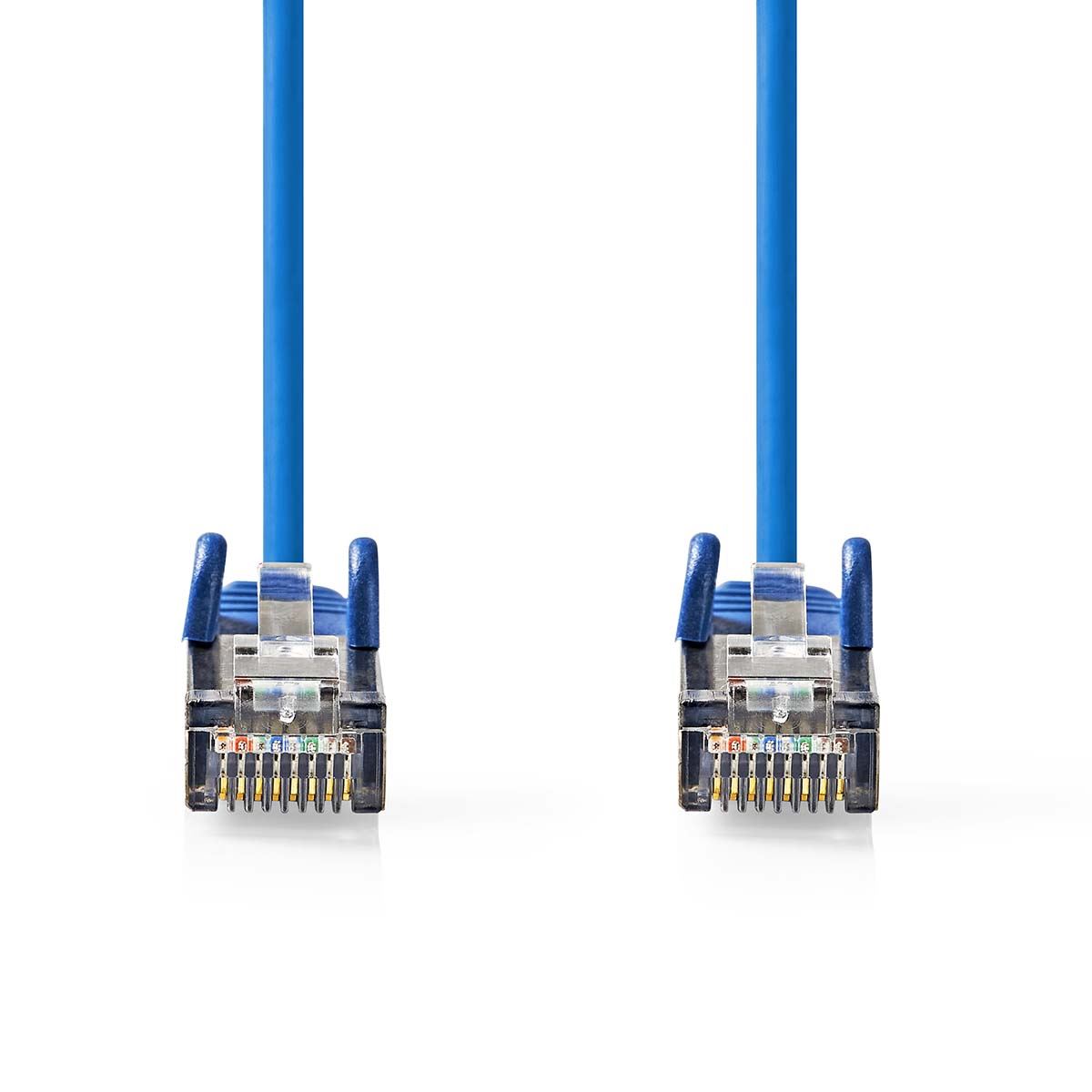 Nedis CAT5e Network Cable | SF/UTP | RJ45 Male | RJ45 Male | 2.00 m | Round | PVC | Blue | Label