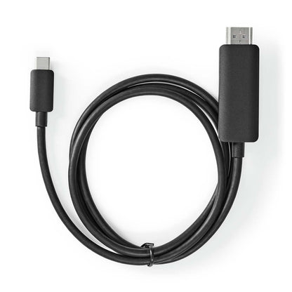 Nedis USB-C™ Adapter | USB 3.2 Gen 1 | USB-C™ Male | HDMI™ Connector | 4K@60Hz | 2.00 m | Round | Nickel Plated | PVC | Black | Box