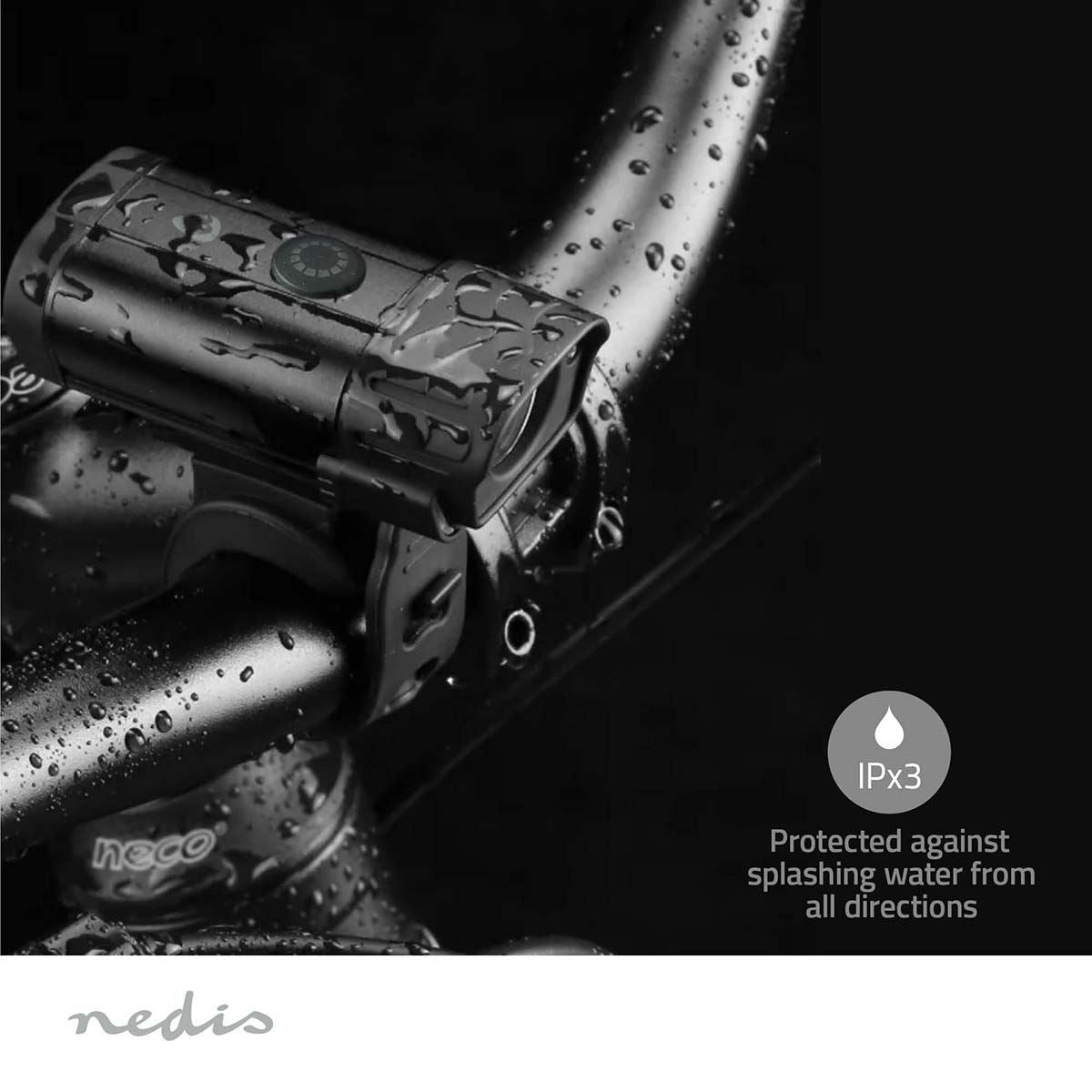 Nedis Bicycle Light | Battery Powered | 5 V DC | 3 W | Batteries included | Rechargeable | 400 lm | 4.5 lm | 100 m | 110 °