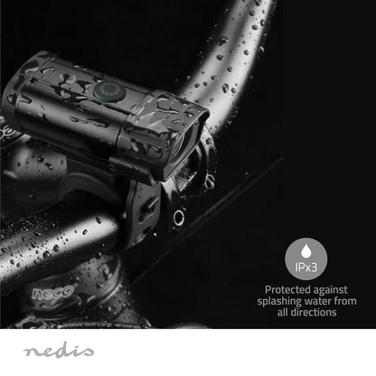 Nedis Bicycle Light | Battery Powered | 5 V DC | 3 W | Batteries included | Rechargeable | 400 lm | 4.5 lm | 100 m | 110 °