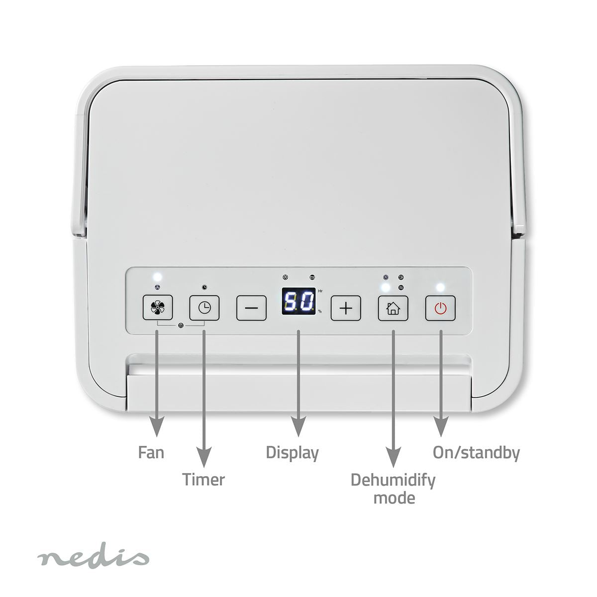 Nedis Dehumidifier | 10 l/Day | Dehumidification / Automatic / Dry laundry / Ventilation | Yes | 100 m³/h