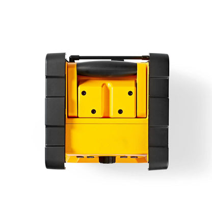 Nedis FM Radio | Jobsite Radio | FM | Battery Powered / Mains Powered | Digital | 15 W | Screen size: 2.2 " | Blue White Screen | IPX5 | Carrying handle | Black / Yellow