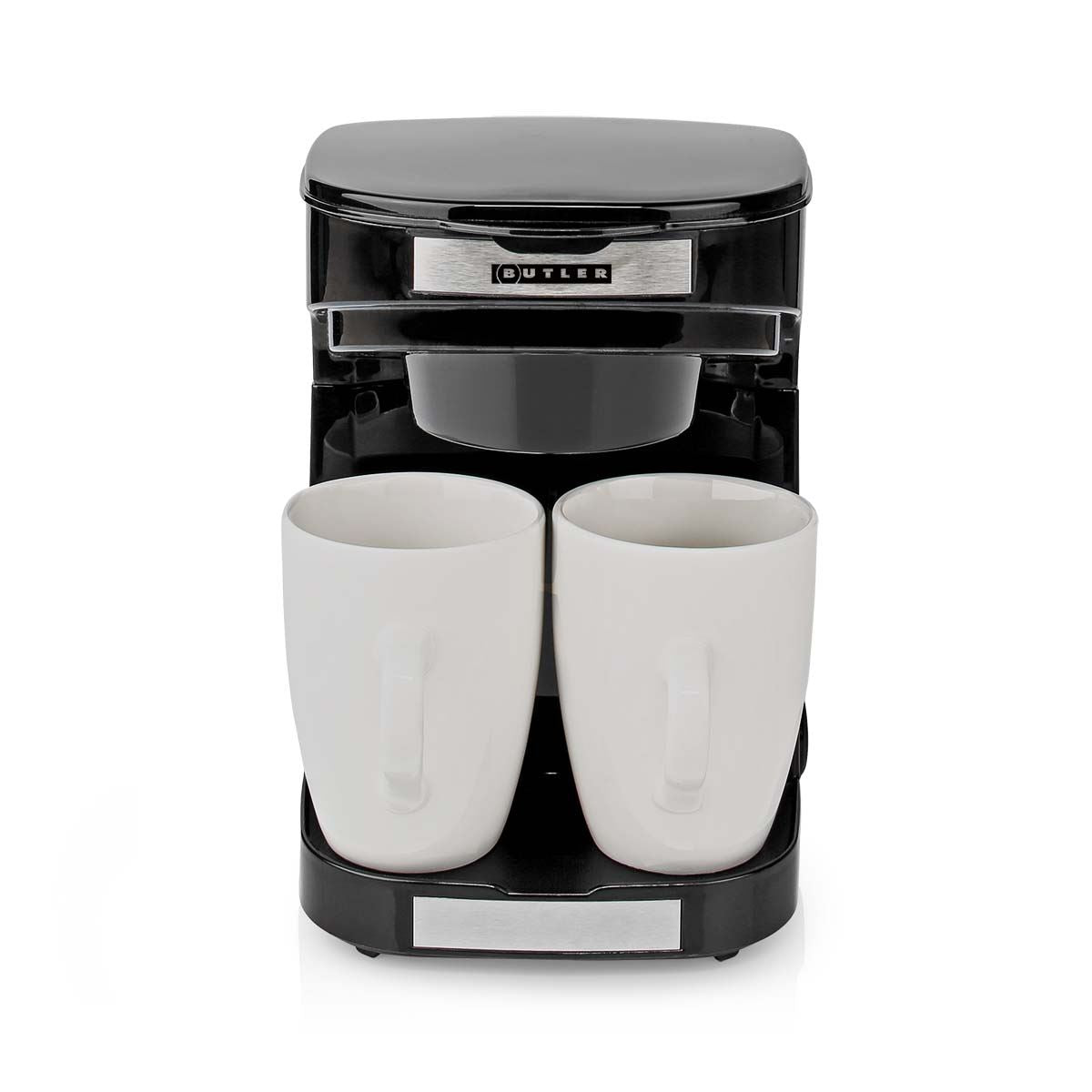 Butler Compact Coffee Maker | Filter Coffee | 2 Porcelain Cups | 0.25 l | 450 W | Auto Shut-off | Black