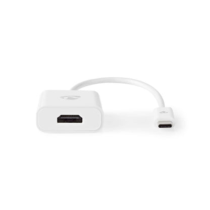 Nedis USB-C™ Adapter | USB 3.2 Gen 1 | USB-C™ Male | HDMI™ Output | 4K@30Hz | 0.20 m | Round | Nickel Plated | PVC | White | 12.349.541