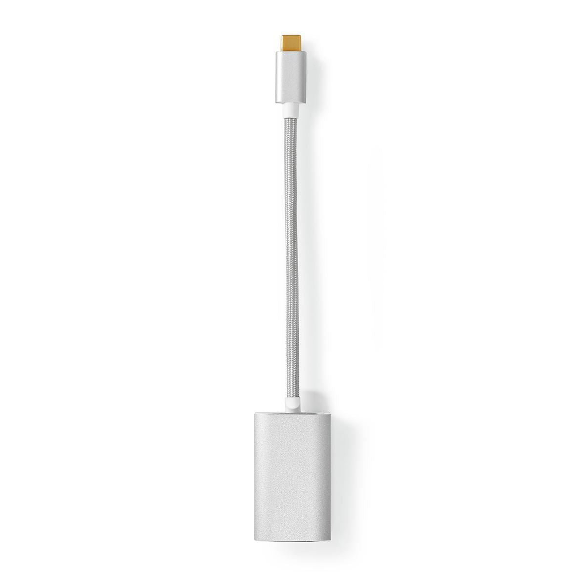 Nedis USB-C™ Adapter | USB 3.2 Gen 1 | USB-C™ Male | HDMI™ Output | 4K@60Hz | Power delivery | 0.20 m | Round | Gold Plated | Braided / Nylon | Silver | Cover Window Box