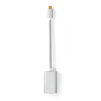 Nedis USB-C™ Adapter | USB 3.2 Gen 1 | USB-C™ Male | HDMI™ Output | 4K@60Hz | Power delivery | 0.20 m | Round | Gold Plated | Braided / Nylon | Silver | Cover Window Box