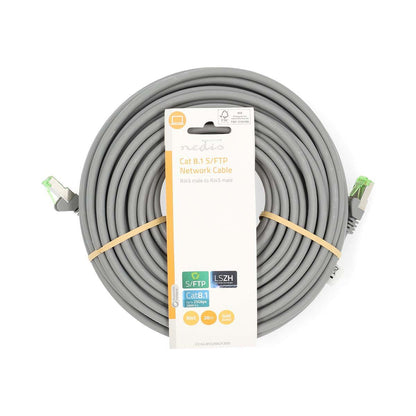 Nedis Cat 8.1 Network Cable | S/FTP | RJ45 Male | RJ45 Male | 20.0 m | Round | LSZH | Grey | Label