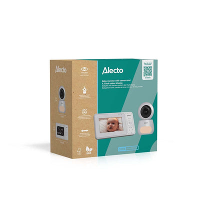 Alecto DVM2043 | Baby Monitor with Camera 4.3-inch Display - Night vision, Night Light, Temperature Display, 16 hours Standby Time | White / Grey