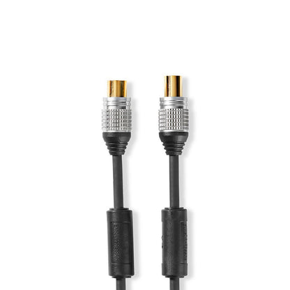 Nedis Coax Cable | IEC (Coax) Male | IEC (Coax) Female | Gold Plated | 75 Ohm | Double Shielded | 10.0 m | Round | PVC | Anthracite | Clamshell