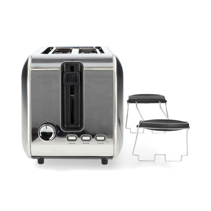 Nedis Toaster | 4 Bread Slices | 2 Long Slots | Browning levels: 7 | Defrost feature | Aluminium / Silver