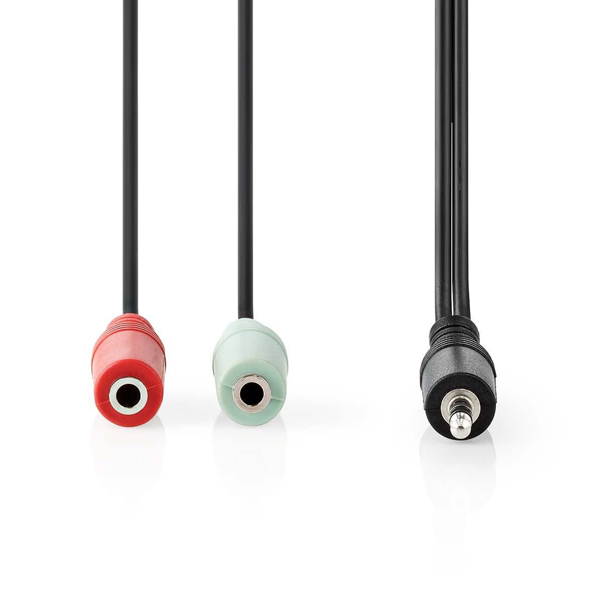 Nedis Stereo Audio Cable | 3.5 mm Male | 2x 3.5 mm Female | Nickel Plated | 0.20 m | Round | Anthracite | Box