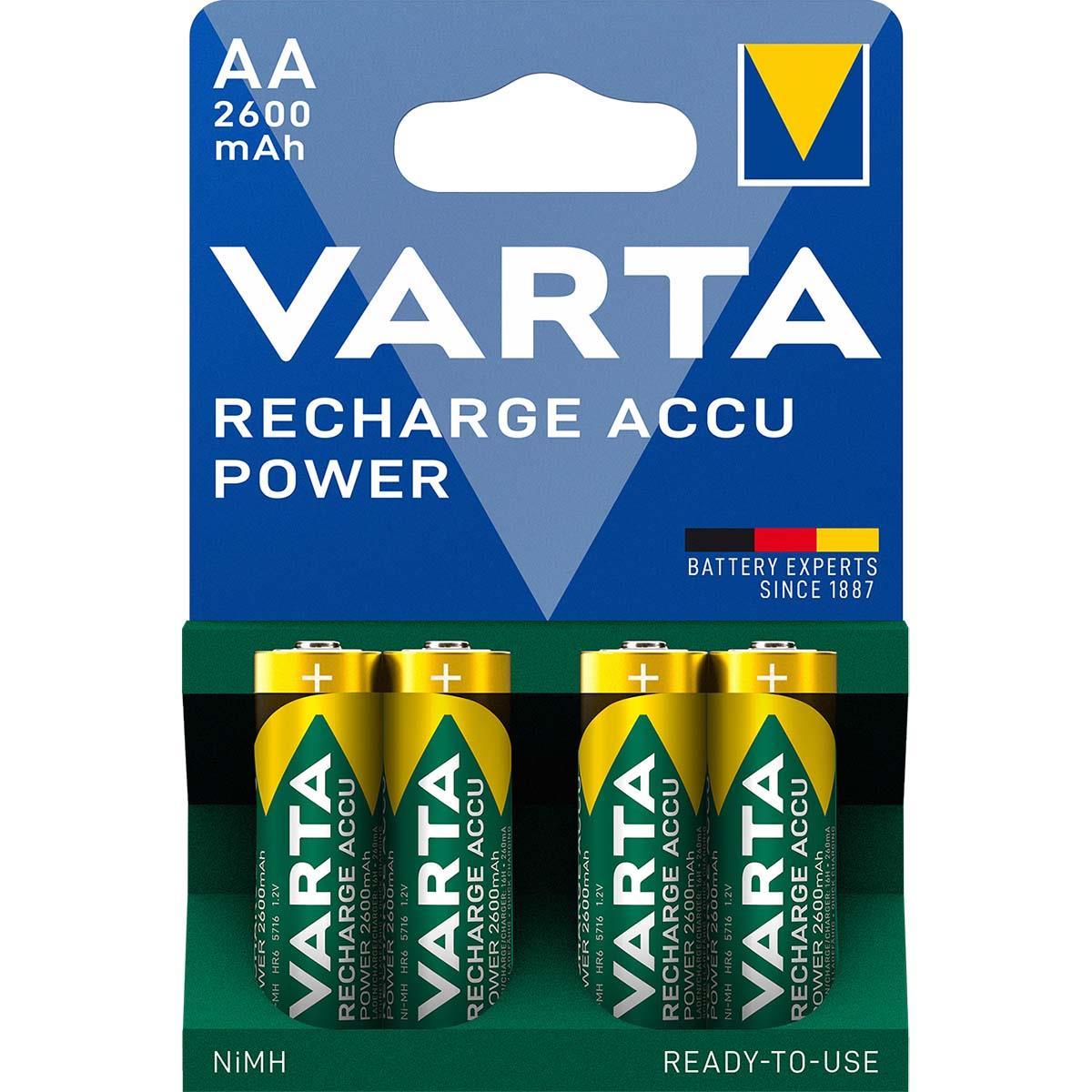 Varta Rechargeable NiMH Battery AA 1.2 V 2500 mAh 4-Blister