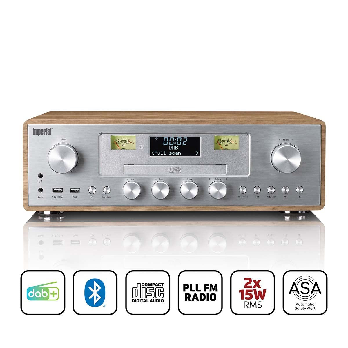 Imperial 280CDWDSI DAB+/FM Radio with CD Player, USB, Bluetooth and ASA function