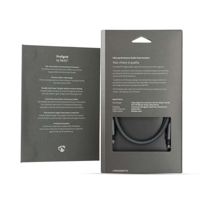 Nedis Optical Audio Cable | TosLink Male | TosLink Male | 1.00 m | Round | Cotton | Gun Metal Grey | Cover Window Box