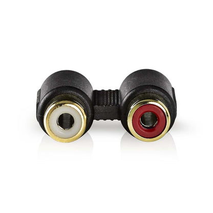 Nedis CABW24952AT | Stereo Audio Adapter | 2x RCA Female | 2x RCA Female | Gold Plated | Straight | ABS | Anthracite | 1 pcs | Box