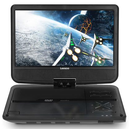Lenco DVP-1010BK | Portable 10" DVD-Player | USB Headphone-Suspension Bracket | Black