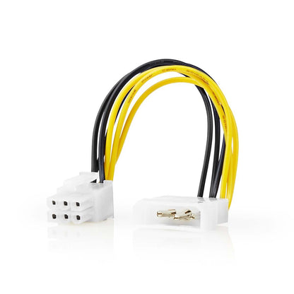 Nedis Internal Power cable | Molex Male | PCI Express Male | Gold Plated | 0.20 m | Round | PVC | Black / Yellow | Envelope