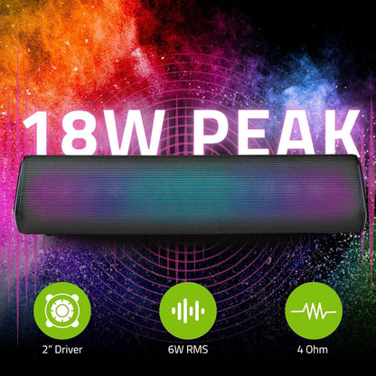 Nedis Bluetooth® Speaker | Maximum battery play time: 6 hrs | Table Design | 18 W | Stereo | Built-in microphone | Linkable | Black